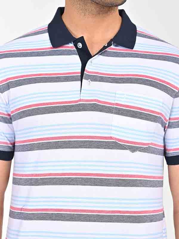 Indian Terrain Men's Half Sleeve Regular Fit Multicolor Polo T-Shirt